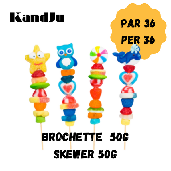 Kand Ju Candy Skewers - Case of 36 x 50g Skewers - Premium Candies & Gummies-0