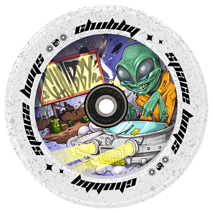 Chubby Spaceboys Alien Clear Glitter - Single Wheel-1