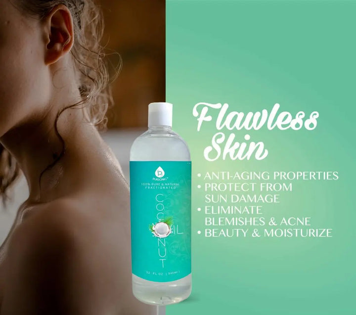 100% Pure Oil for Massages, Therapeutic Recipes & Essential Oils, Fractionated Coconut, 32 Fl Oz Pursonic