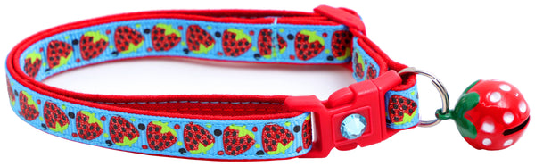 Strawberries Breakaway Cat Collar Pugs2Persians