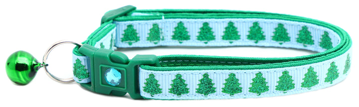Glittering Christmas Trees Breakaway Cat Collar Pugs2Persians