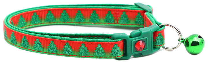 Glittering Christmas Trees Breakaway Cat Collar Pugs2Persians