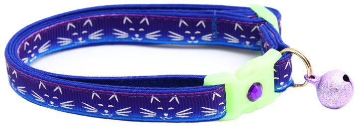 Glowing Cat Faces Breakaway Cat Collar Pugs2Persians