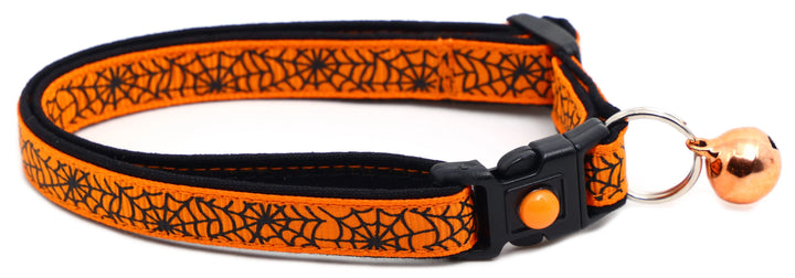 Black Spiderwebs on Orange Cat Collar Pugs2Persians