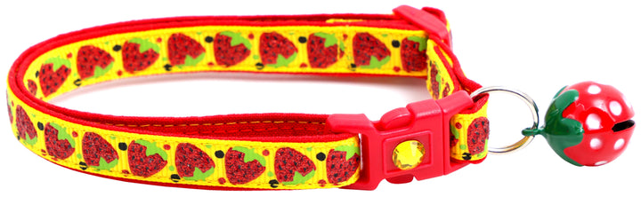 Strawberries Breakaway Cat Collar Pugs2Persians