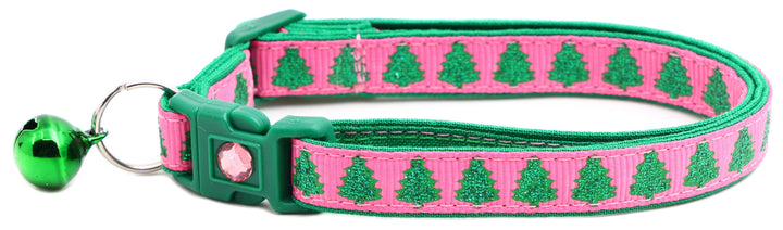 Glittering Christmas Trees Breakaway Cat Collar Pugs2Persians
