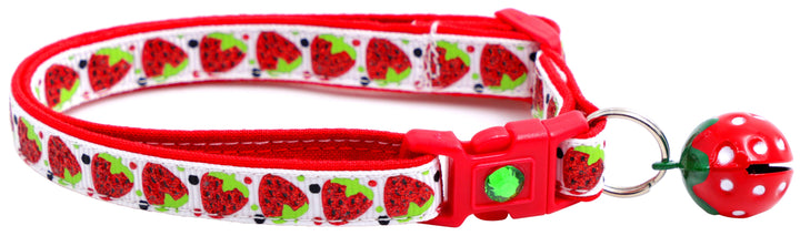 Strawberries Breakaway Cat Collar Pugs2Persians