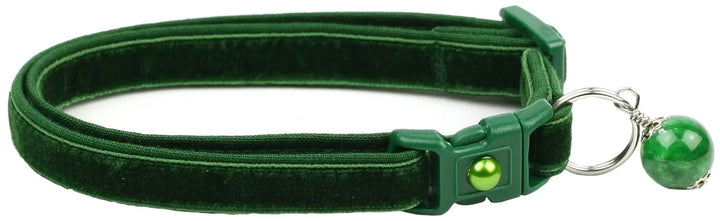 Soft Emerald Green Velvet Cat Collar Pugs2Persians