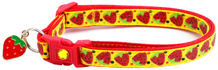 Strawberries Breakaway Cat Collar Pugs2Persians