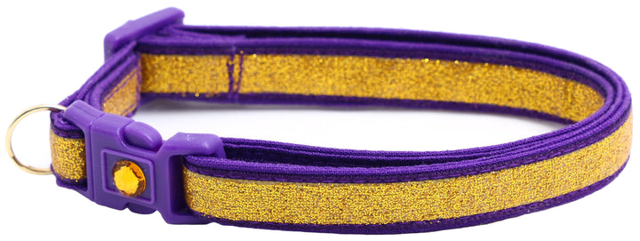 Gold Glitter Breakaway Cat Collar Pugs2Persians