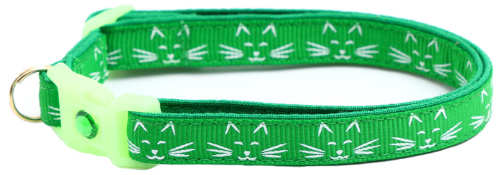 Glowing Cat Faces Breakaway Cat Collar Pugs2Persians