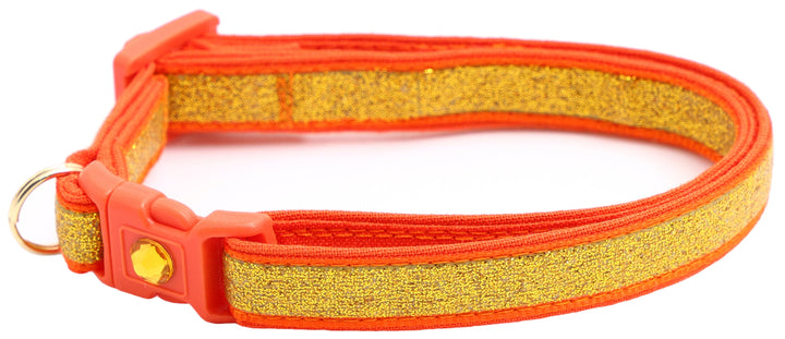 Gold Glitter Breakaway Cat Collar Pugs2Persians