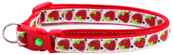 Strawberries Breakaway Cat Collar Pugs2Persians