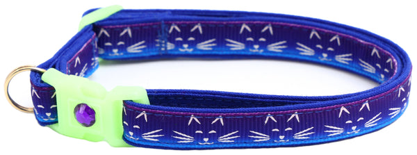Glowing Cat Faces Breakaway Cat Collar Pugs2Persians
