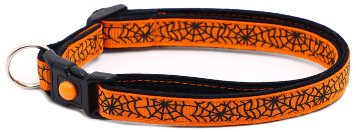 Black Spiderwebs on Orange Cat Collar Pugs2Persians