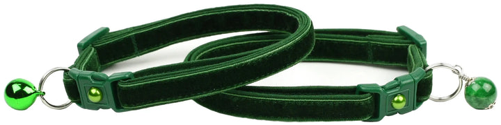 Soft Emerald Green Velvet Cat Collar Pugs2Persians