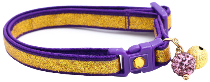 Gold Glitter Breakaway Cat Collar Pugs2Persians