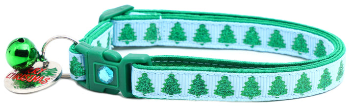 Glittering Christmas Trees Breakaway Cat Collar Pugs2Persians
