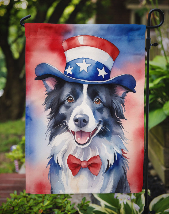 Border Collie Patriotic American Garden Flag Caroline's Treasures