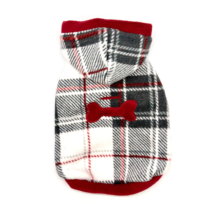 "Snowy Roads" Luxe Fleece Blanket Hoodie in Lodge Plaid DoggieCoutureNY
