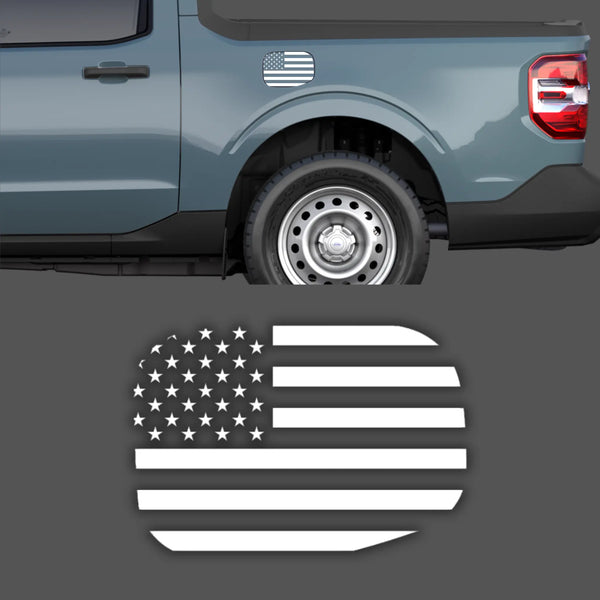 American Flag Gas Door Patriotic Decal Sticker Fits: 2023 Ford Maverick-0