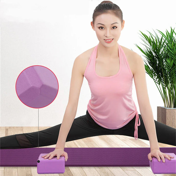 2 PCS EVA Yoga Block Foam Gym Blocks (Purple)-2