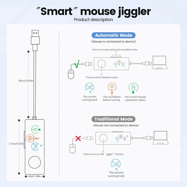 Fully Automatic USB Mouse Jiggler with HD Screen-4