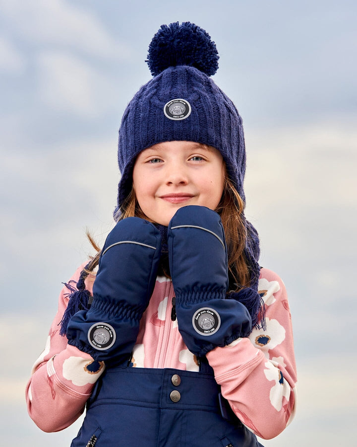 Solid Mittens Navy-1