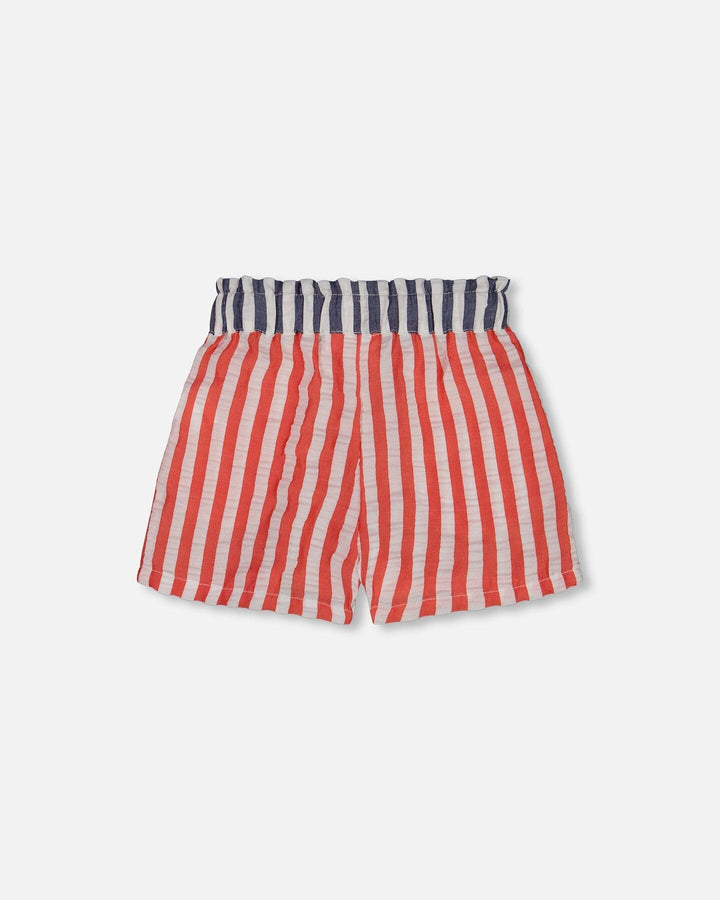 Seersucker Short Red, White, And Black-2