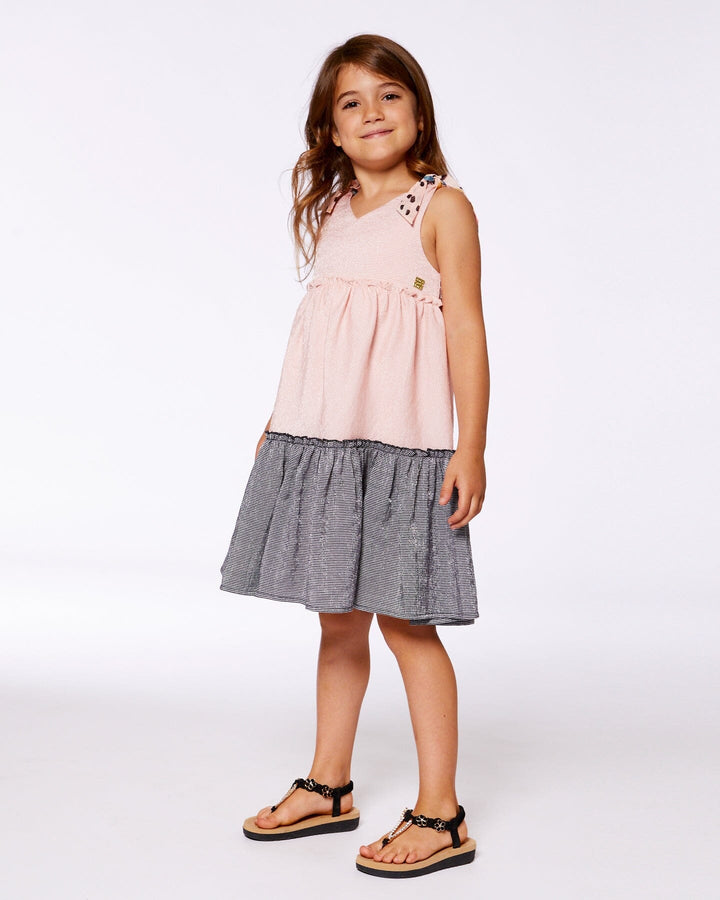Tiered Dress With Bows Pink And Black-2