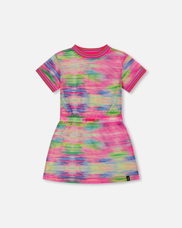 Short Sleeve Mesh Beach Dress Multicolored Deux par Deux