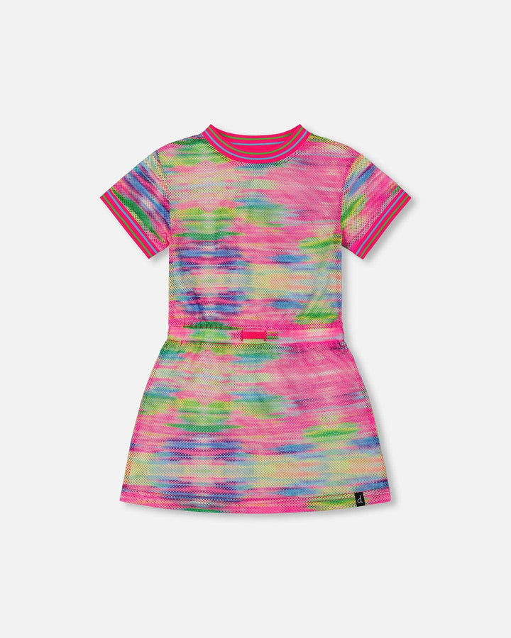 Short Sleeve Mesh Beach Dress Multicolored Deux par Deux
