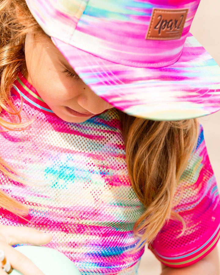 Short Sleeve Mesh Beach Dress Multicolored Deux par Deux