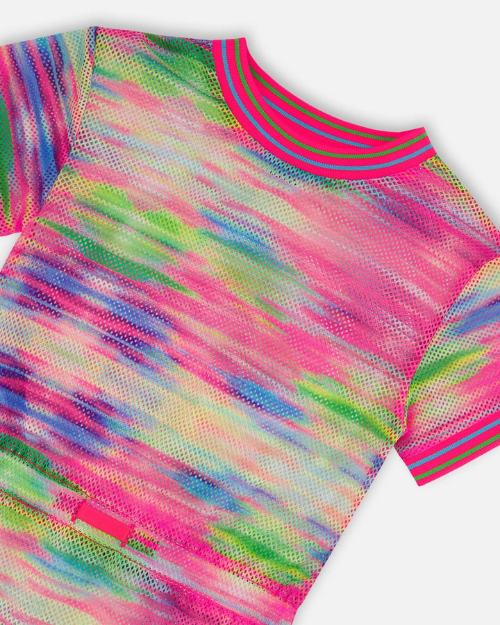 Short Sleeve Mesh Beach Dress Multicolored Deux par Deux