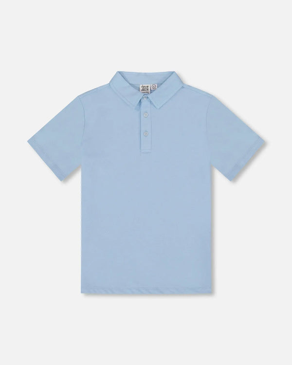 Short Sleeve Polo Shirt Pale Blue-0