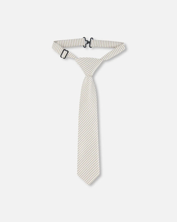 Neck Tie Light Taupe Striped-0