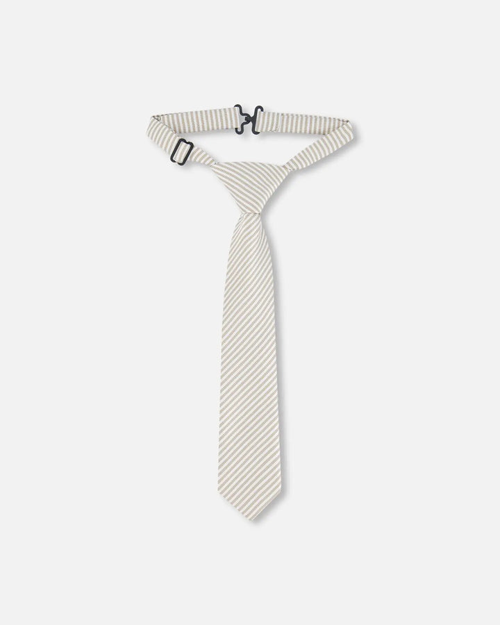 Neck Tie Light Taupe Striped-0