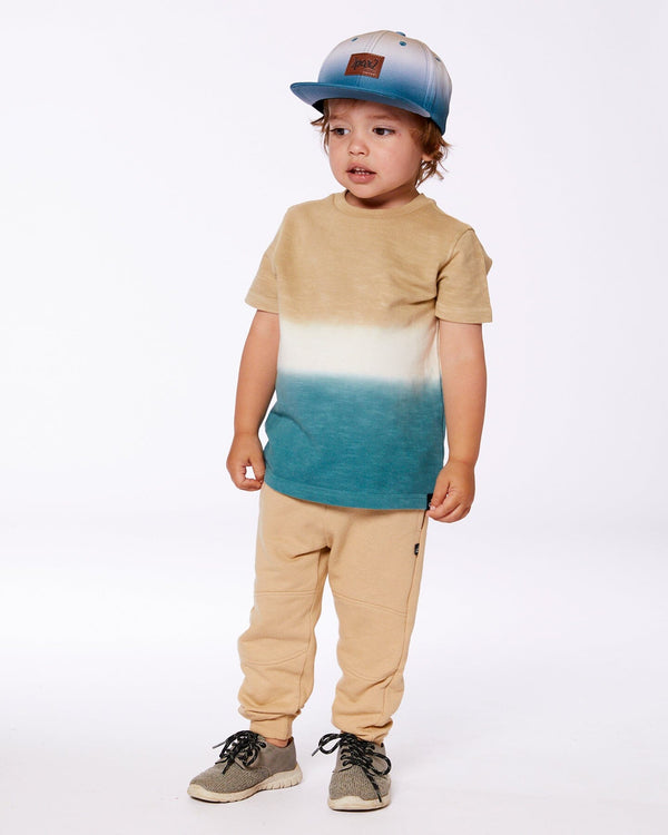 Short Sleeve Tee Gradient Beige And Teal Deux par Deux