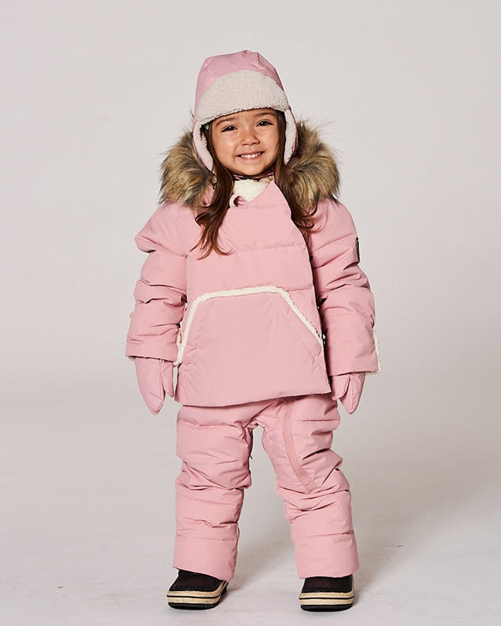 One-Piece Baby Snug Snowsuit Designed For Car Seat Pink-1