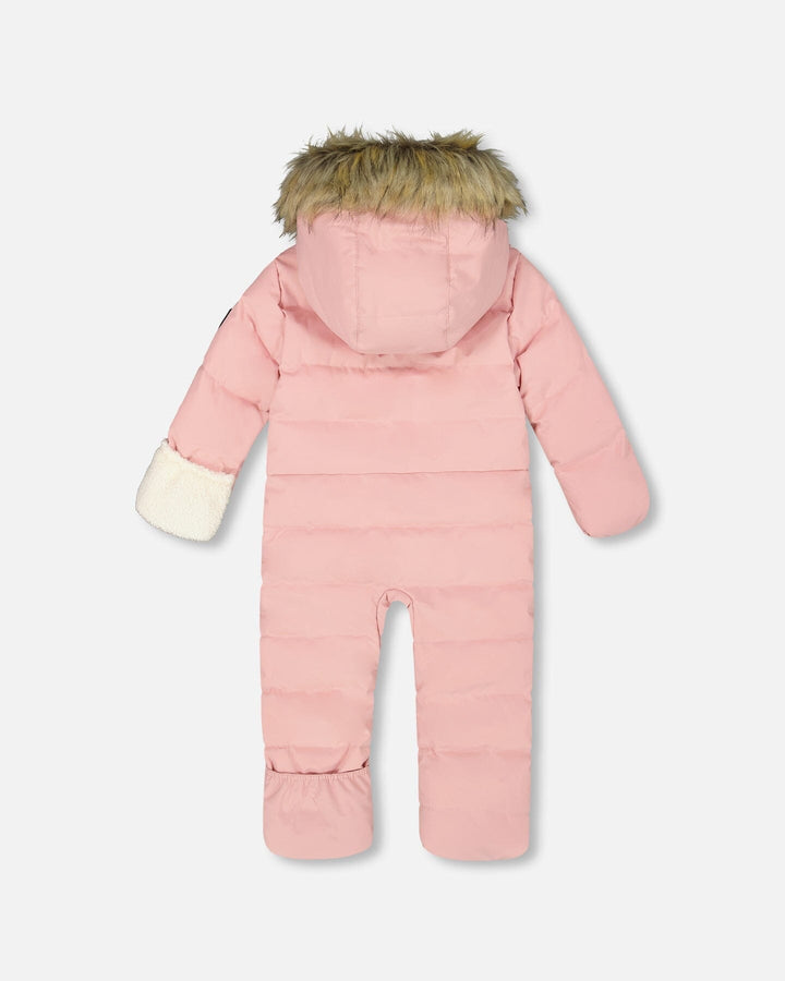 One-Piece Baby Snug Snowsuit Designed For Car Seat Pink-3