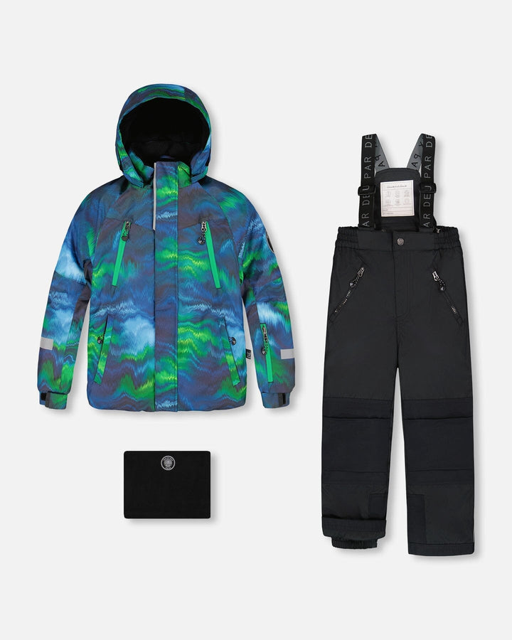Two-Piece Play Snowsuit With Printed Jacket Black Deux par Deux