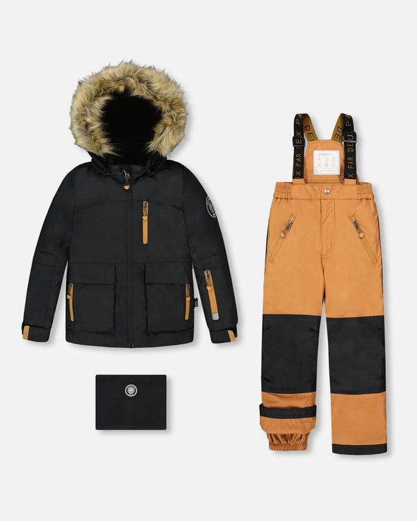 Two-Piece Play Snowsuit With Contrast Jacket Brown Sugar-0