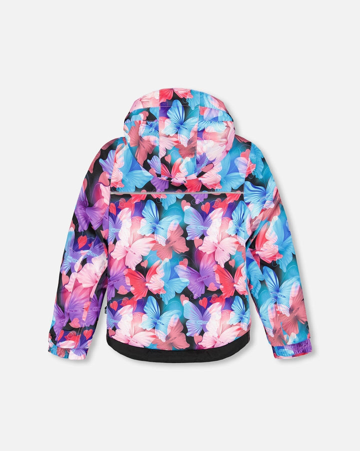 Two-Piece Play Snowsuit Flash Coral With Butterfly Print Jacket-3