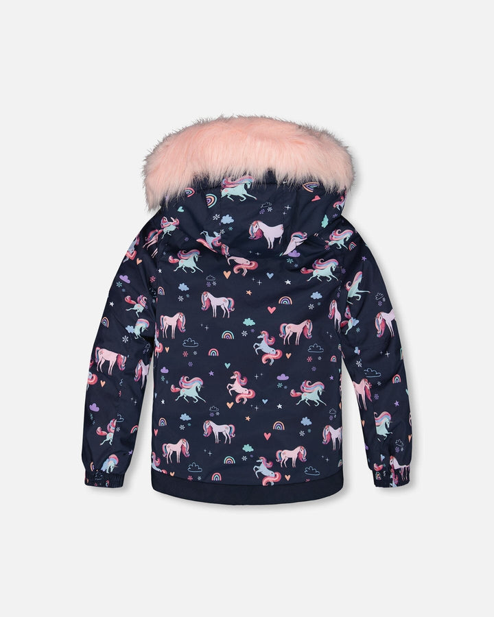Two-Piece Play Snowsuit With Printed Jacket And Solid Pant Candy Pink-3