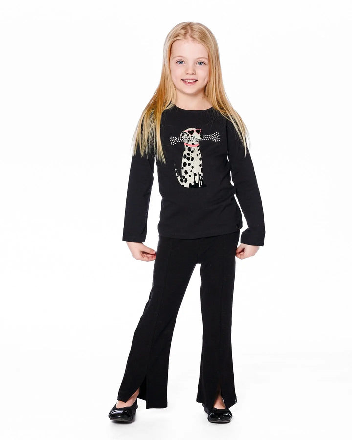 Organic Cotton T-Shirt Black With Dalmatian-1