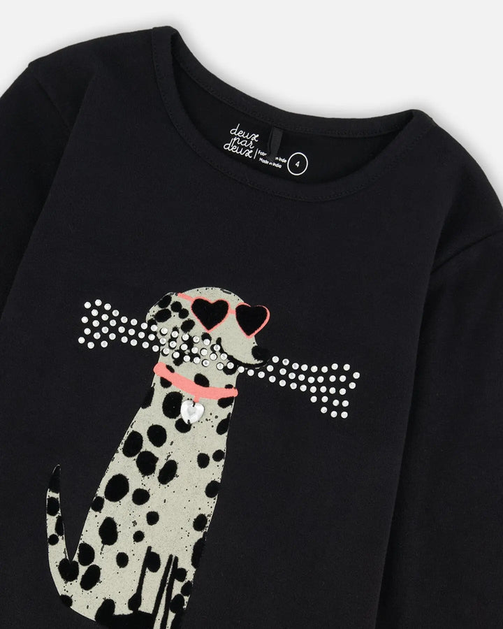 Organic Cotton T-Shirt Black With Dalmatian-3