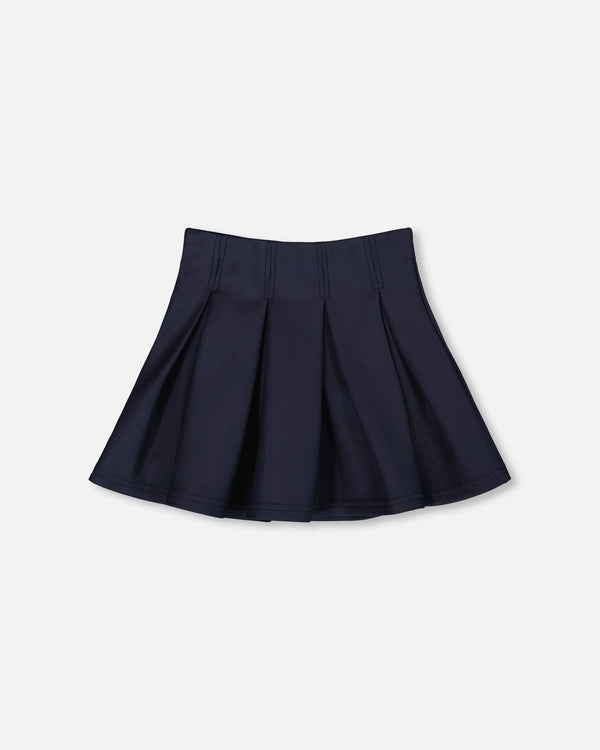 Pleated Milano Skirt Navy Blue Deux par Deux