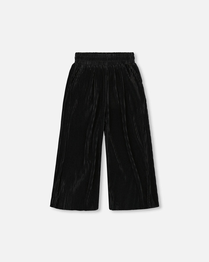 Wide Leg Pleated Pants Black Deux par Deux