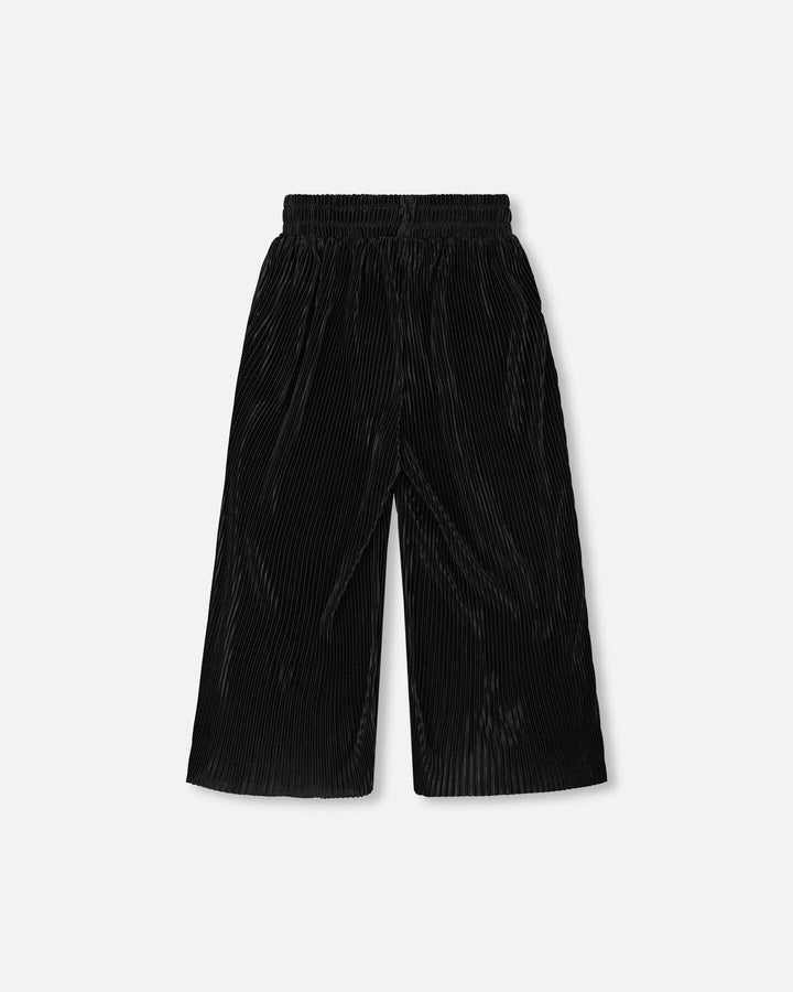 Wide Leg Pleated Pants Black Deux par Deux