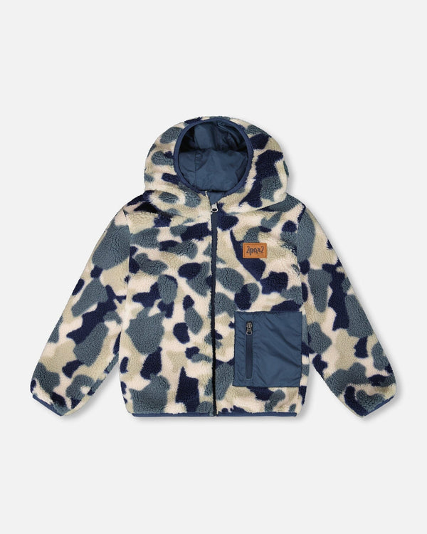 Reversible Mid-Season Sherpa Jacket Blue Camo-0